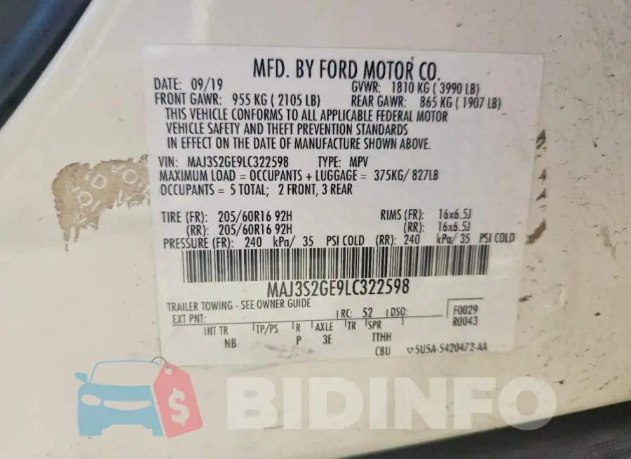MAJ3S2GE9LC322598 Photo# 14