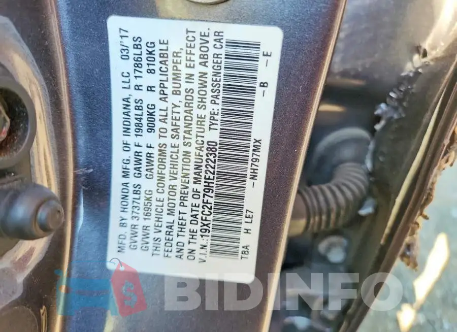19XFC2F79HE222380 Photo# 12