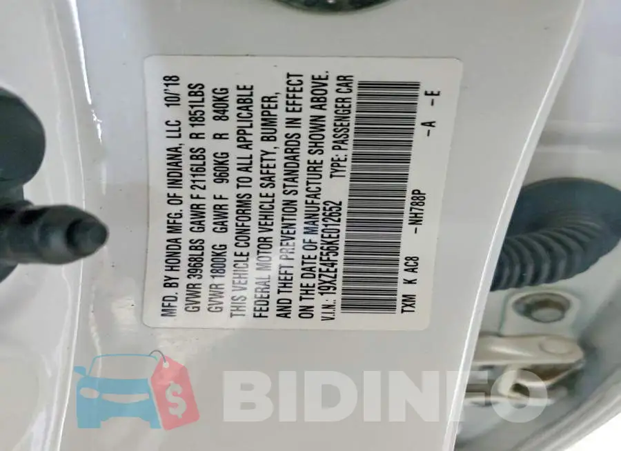 19XZE4F56KE012652 Photo# 12