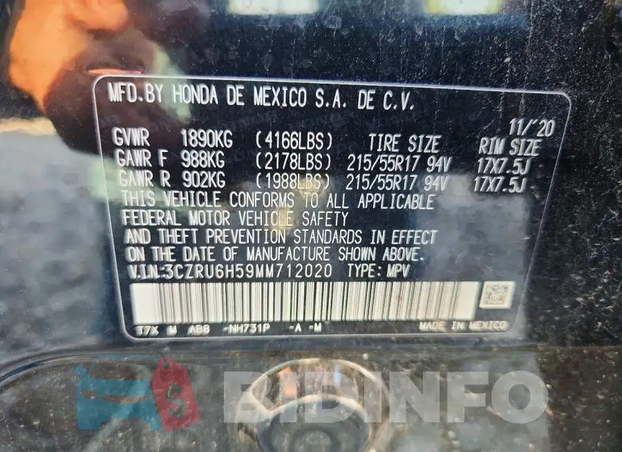 3CZRU6H59MM712020 Photo# 14