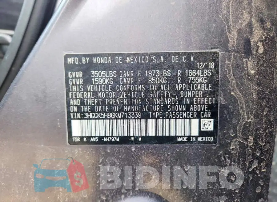 3HGGK5H86KM713339 Photo# 12