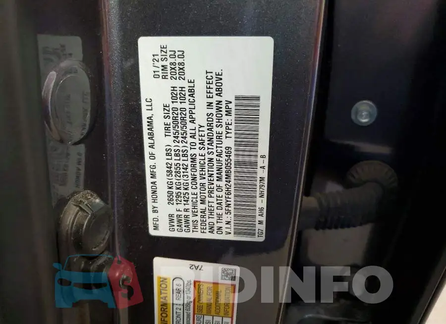 5FNYF6H24MB055469 Photo# 13