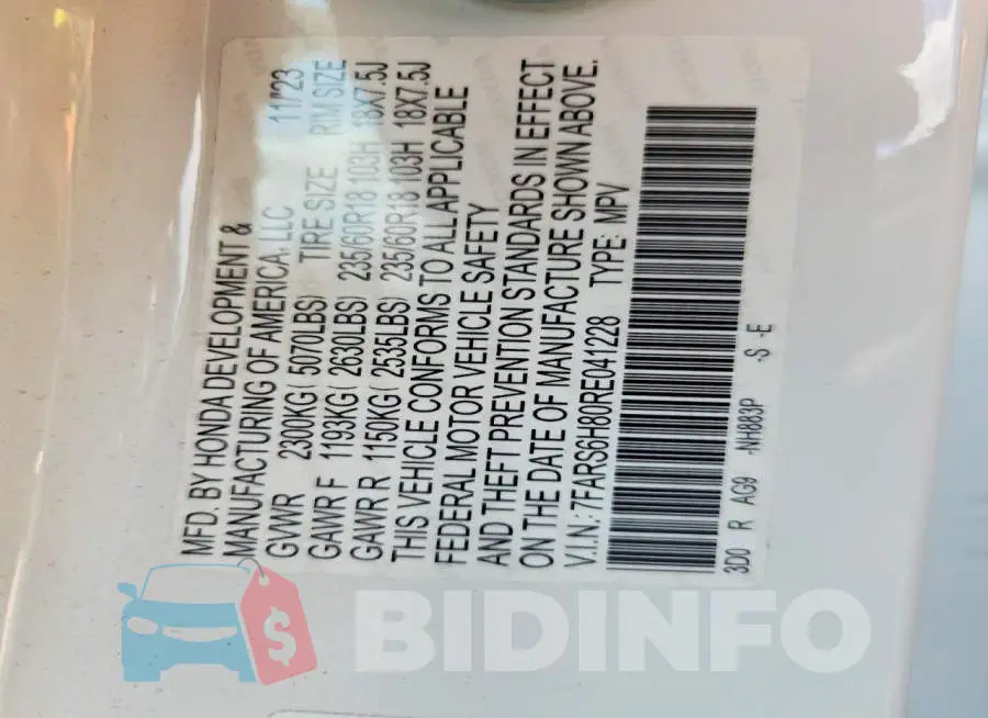 7FARS6H80RE041228 Photo# 13