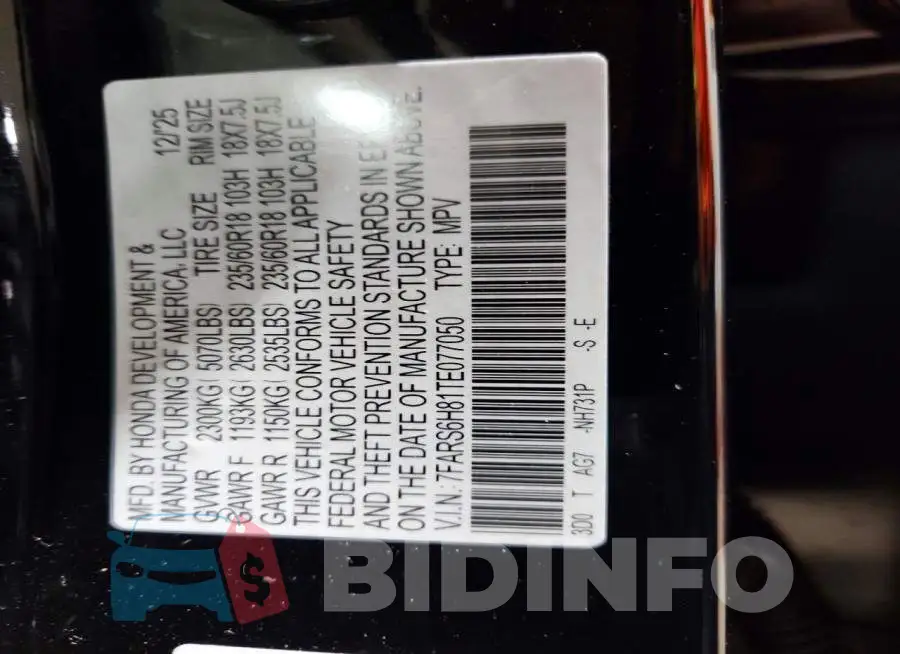 7FARS6H81TE077050 Photo# 14