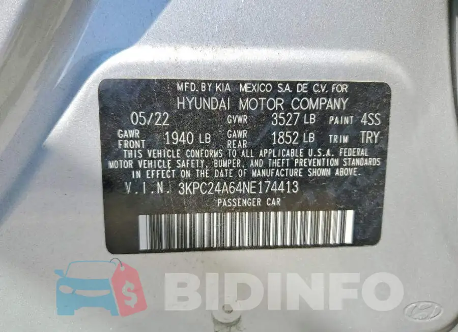 3KPC24A64NE174413 Photo# 12