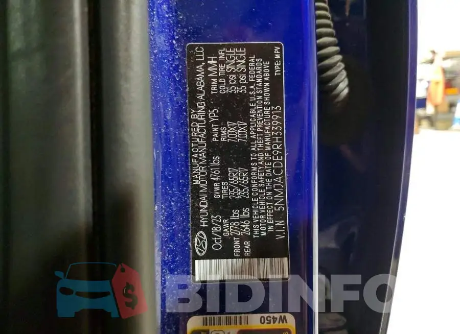 5NMJACDE9RH339913 Photo# 14