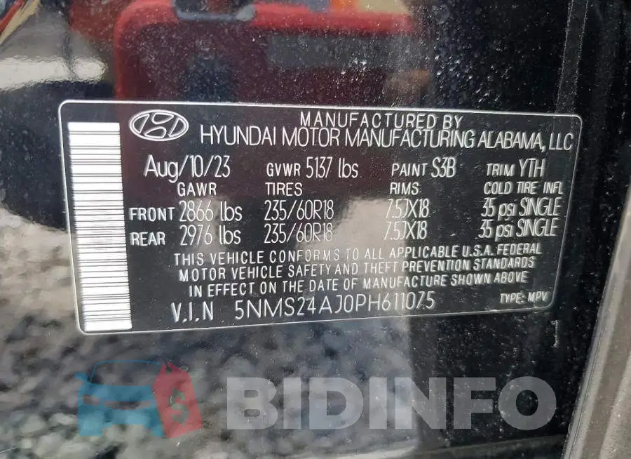 5NMS24AJ0PH611075 Photo# 12
