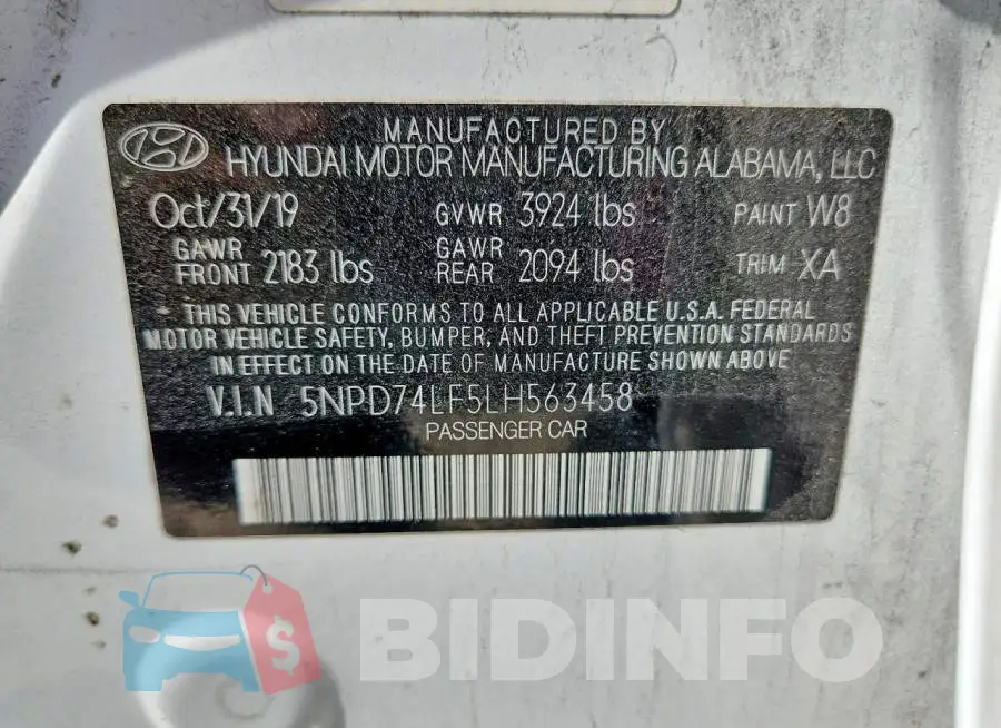 5NPD74LF5LH563458 Photo# 12