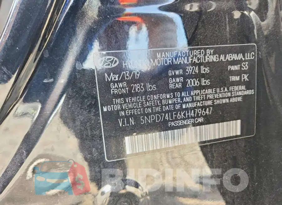 5NPD74LF6KH479647 Photo# 12