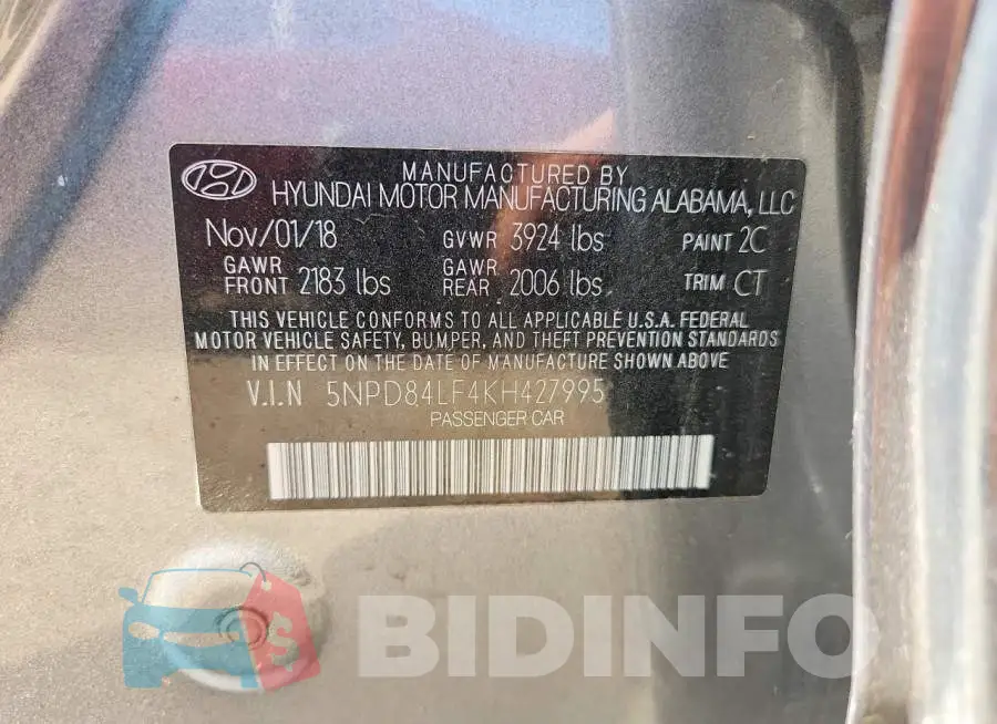 5NPD84LF4KH427995 Photo# 12