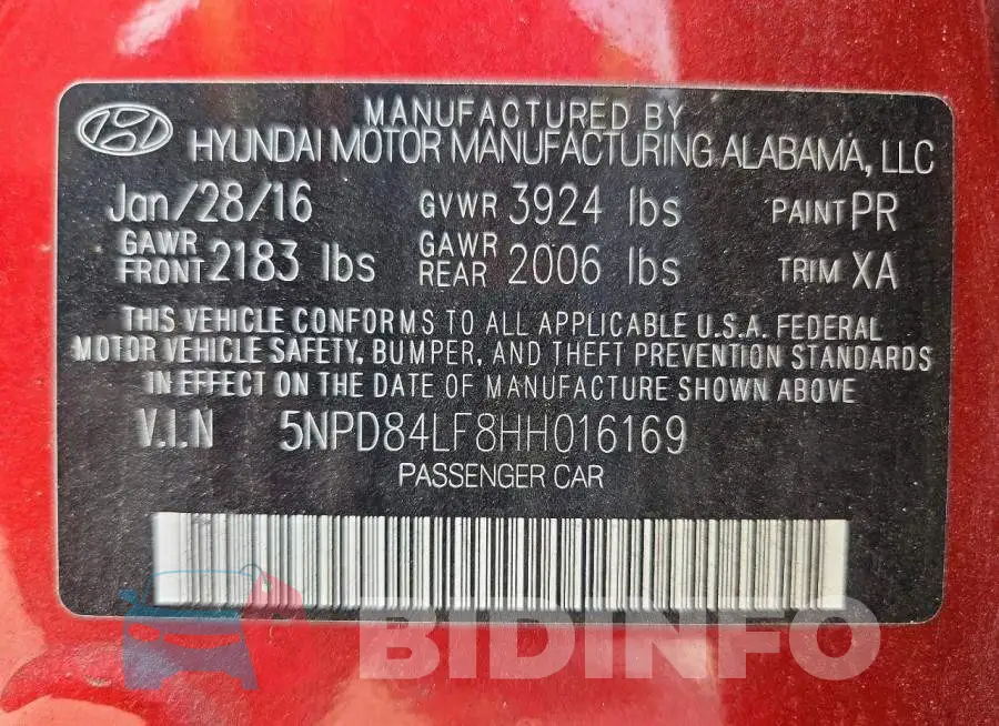 5NPD84LF8HH016169 Photo# 13