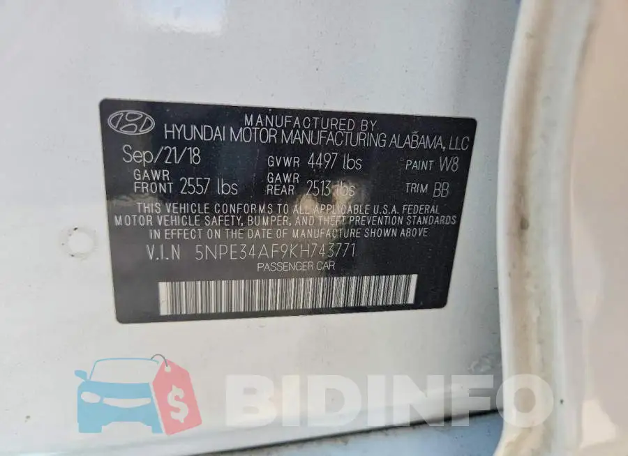 5NPE34AF9KH743771 Photo# 12