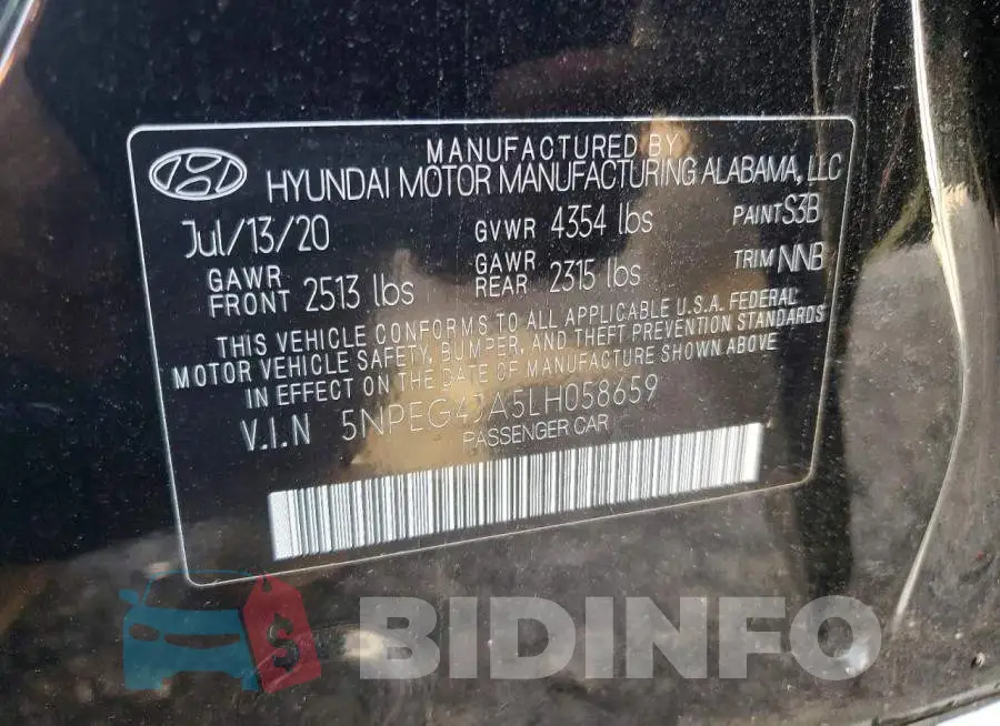 5NPEG4JA5LH058659 Photo# 12