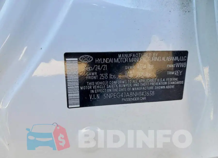 5NPEG4JA8NH142638 Photo# 12