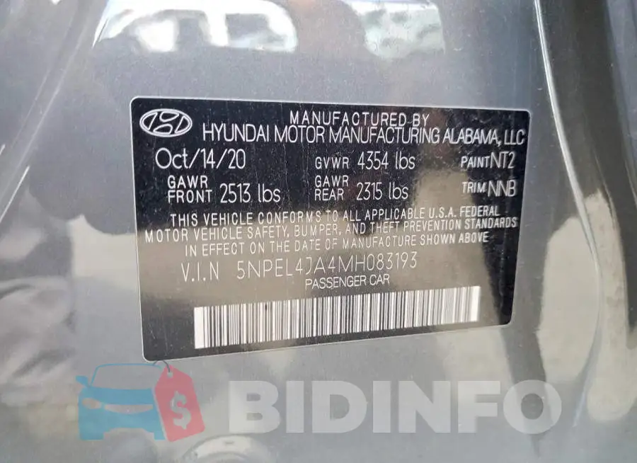 5NPEL4JA4MH083193 Photo# 12