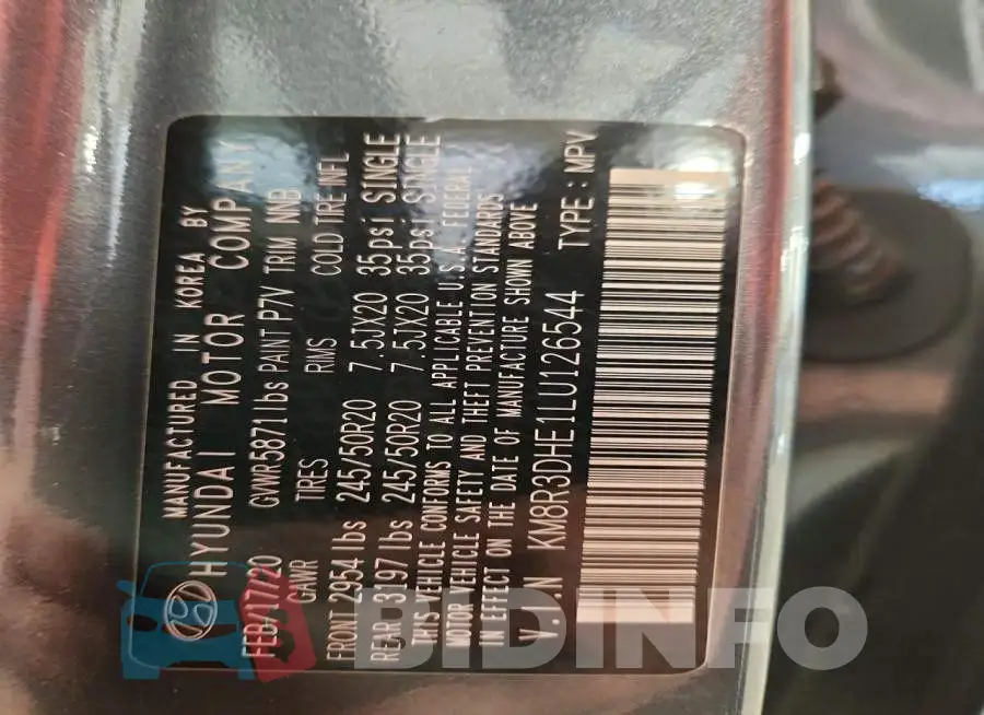 KM8R3DHE1LU126544 Photo# 13