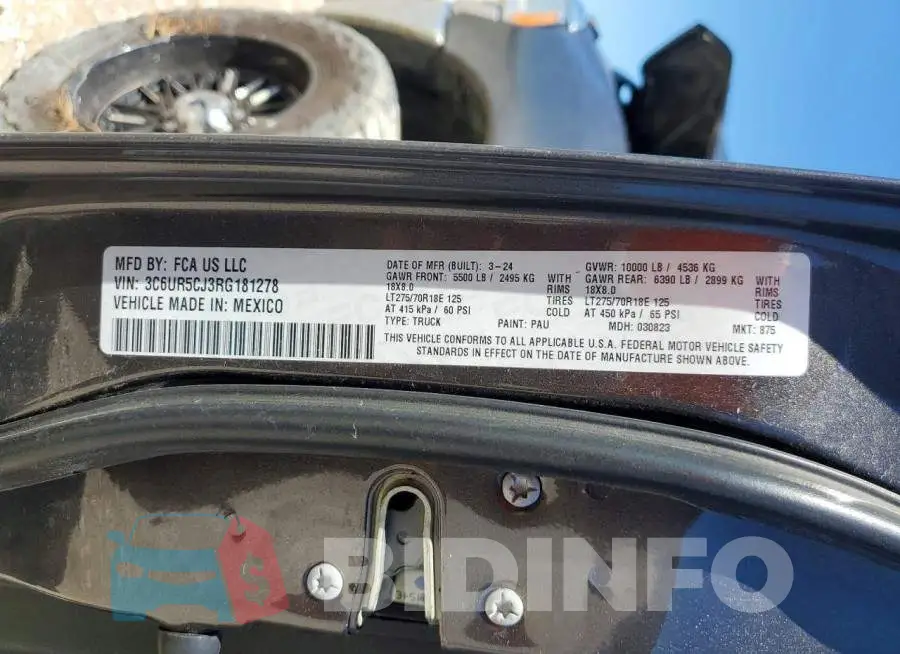 3C6UR5CJ3RG181278 Photo# 12