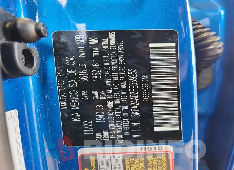 3KPA24AD3PE539253 Photo# 12