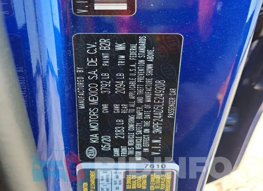 3KPF24AD5LE249208 Photo# 12