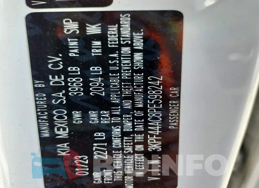 3KPF44AC8PE598242 Photo# 13
