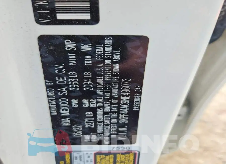 3KPF44AC9NE496073 Photo# 13