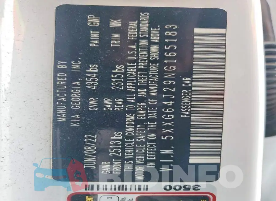 5XXG64J29NG165183 Photo# 13