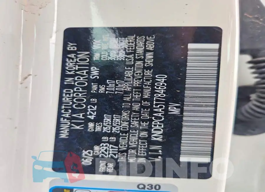 KNDEPCAA5T7846940 Photo# 12