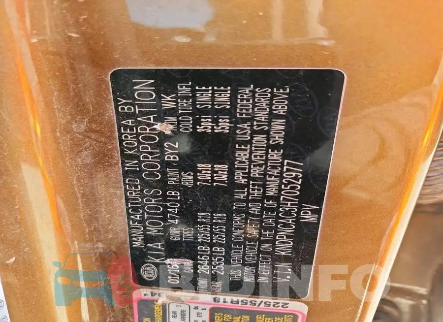 KNDPNCAC3H7052977 Photo# 13
