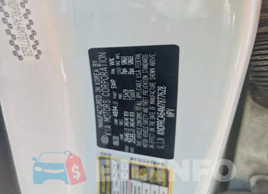 KNDPRCA64M7877628 Photo# 13