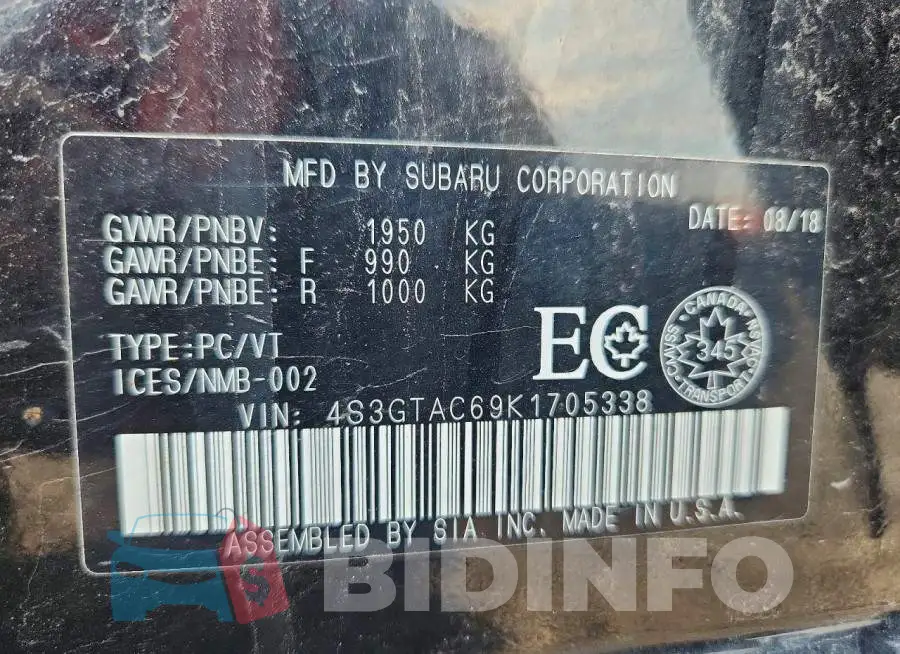 4S3GTAC69K1705338 Photo# 12