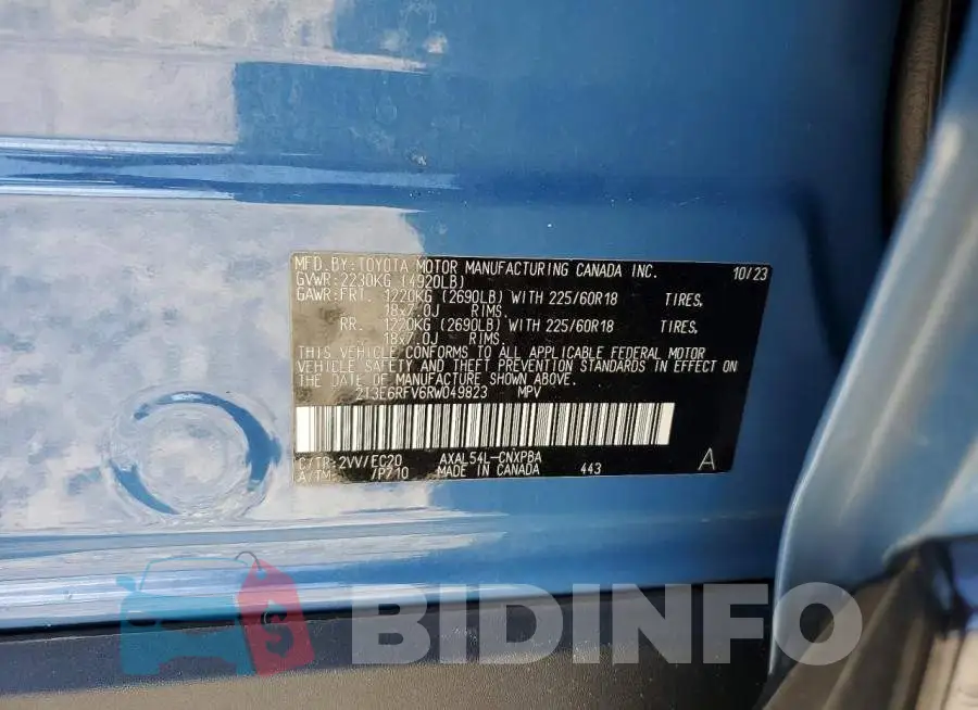 2T3E6RFV6RW049823 Photo# 13