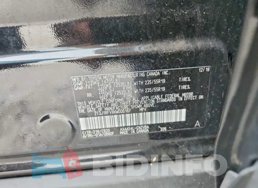 2T3J1RFVXKW006167 Photo# 14