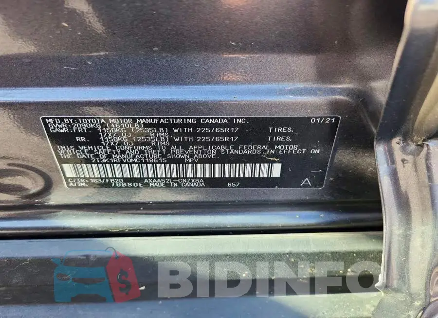 2T3K1RFV0MC118615 Photo# 13