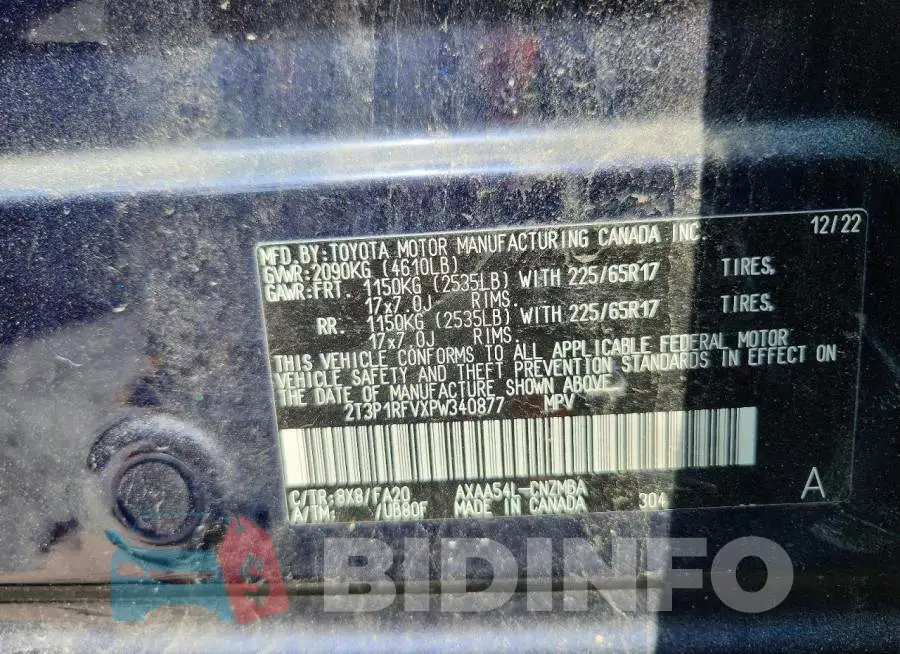 2T3P1RFVXPW340877 Photo# 14