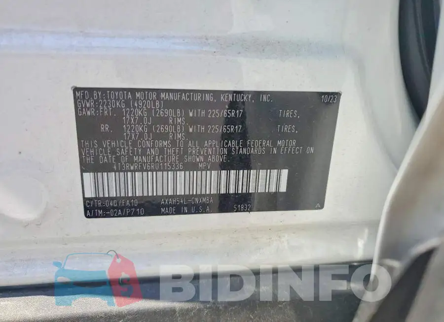 4T3RWRFV6RU115336 Photo# 13