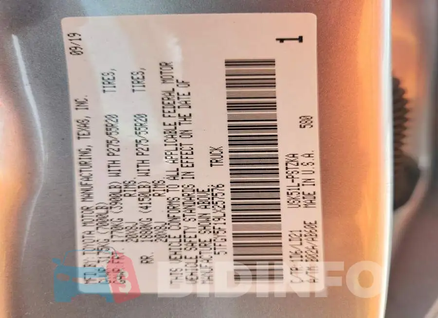 5TFGY5F19LX257576 Photo# 13