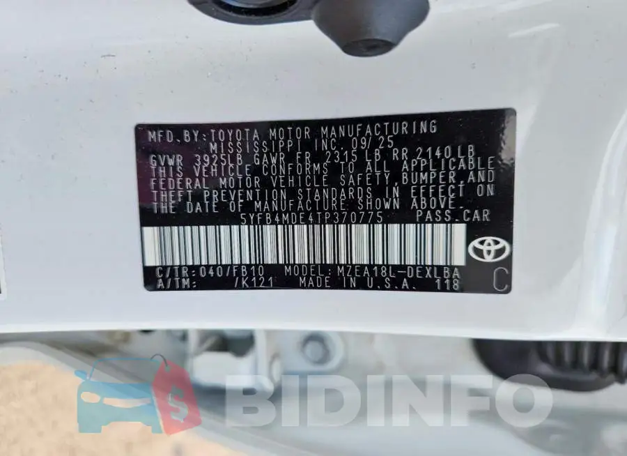 5YFB4MDE4TP370775 Photo# 12