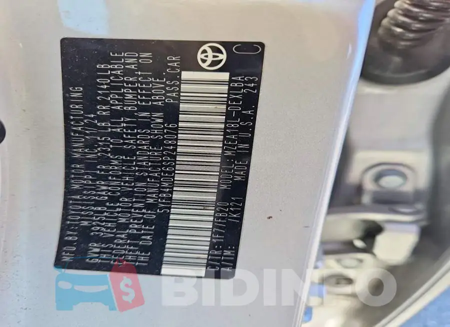 5YFB4MDE6SP248076 Photo# 12