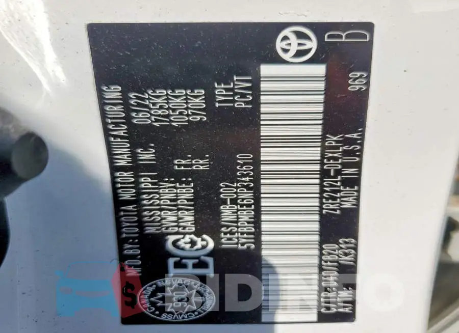 5YFBPMBE6NP343610 Photo# 12