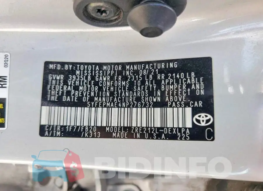 5YFEPMAE4NP276732 Photo# 12