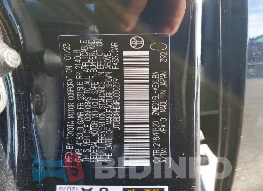 JTDBDMHE4PJ000379 Photo# 12