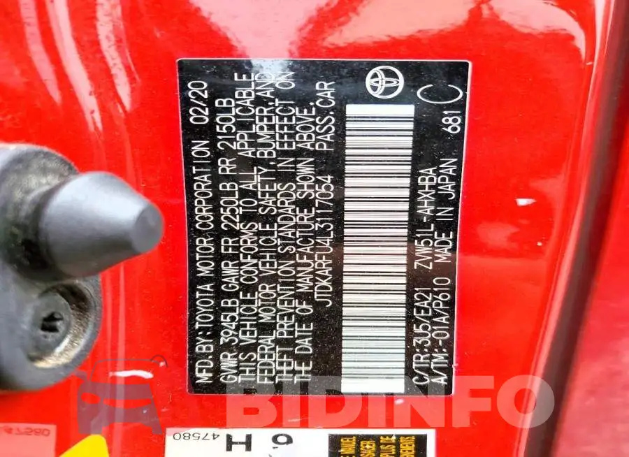 JTDKARFU4L3117054 Photo# 14