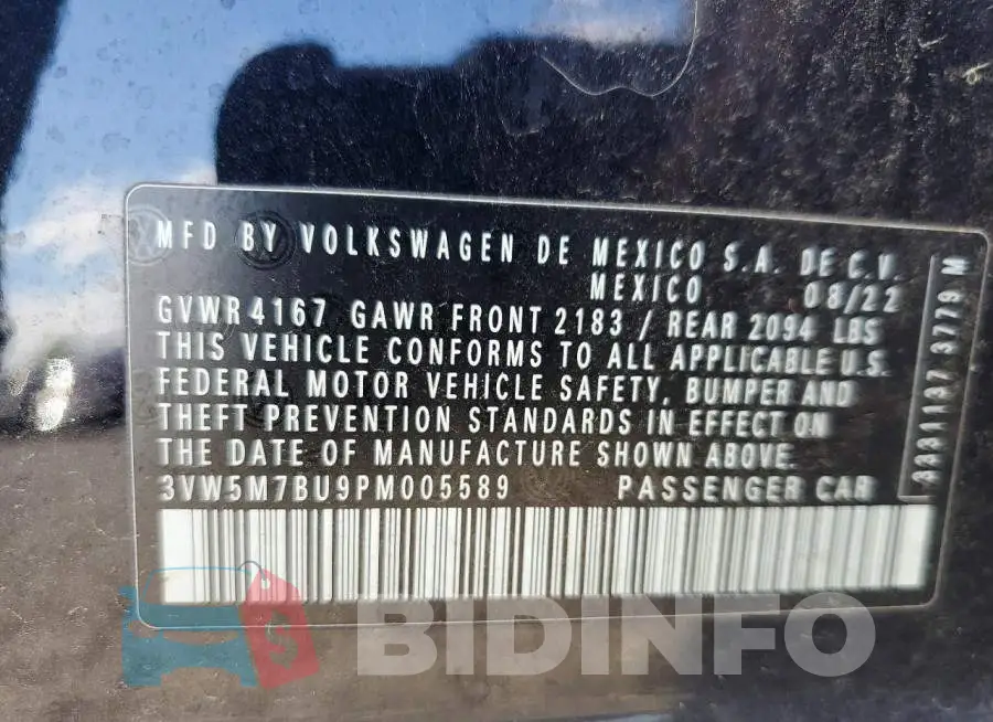 3VW5M7BU9PM005589 Photo# 12