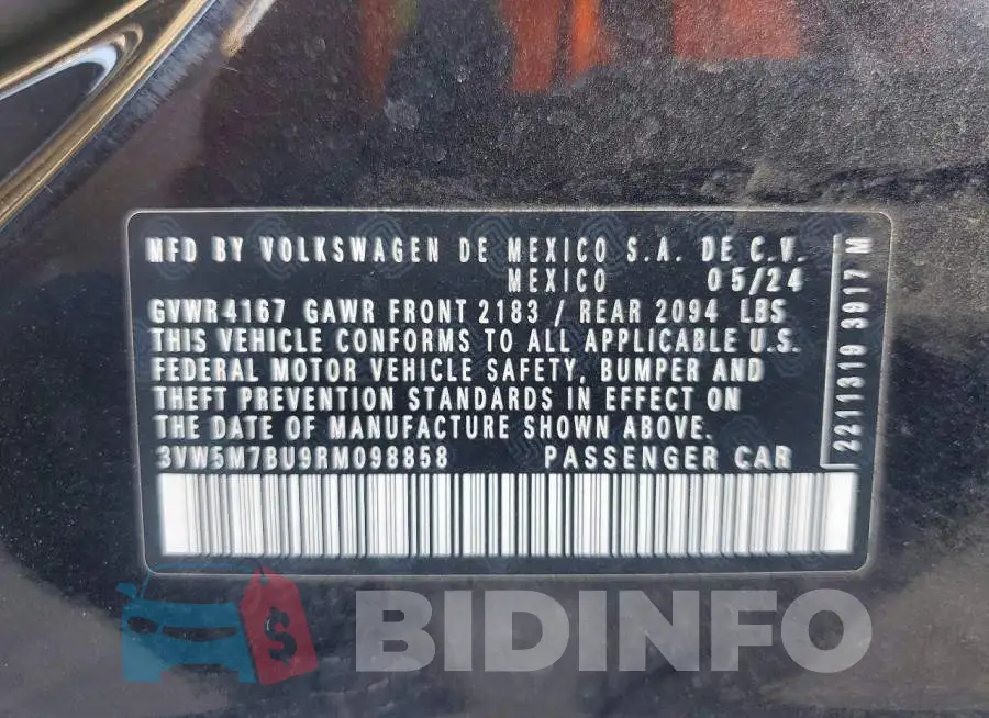 3VW5M7BU9RM098858 Photo# 13