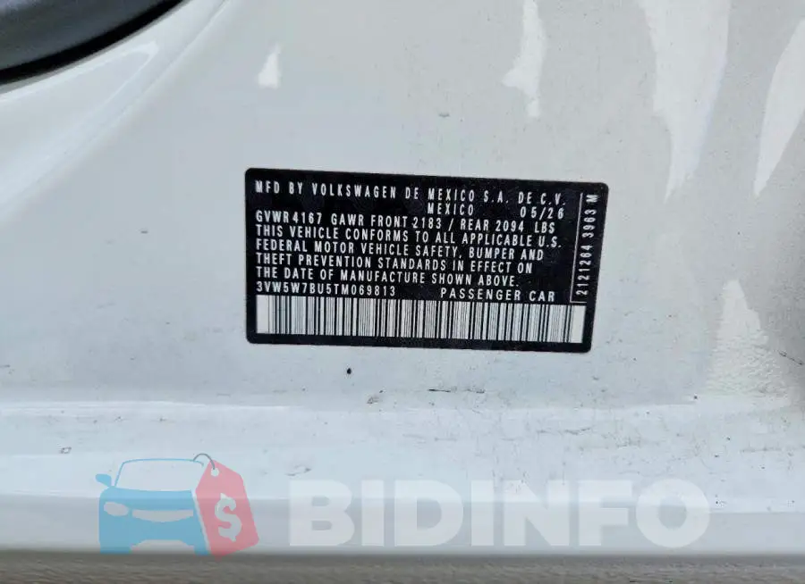 3VW5W7BU5TM069813 Photo# 12