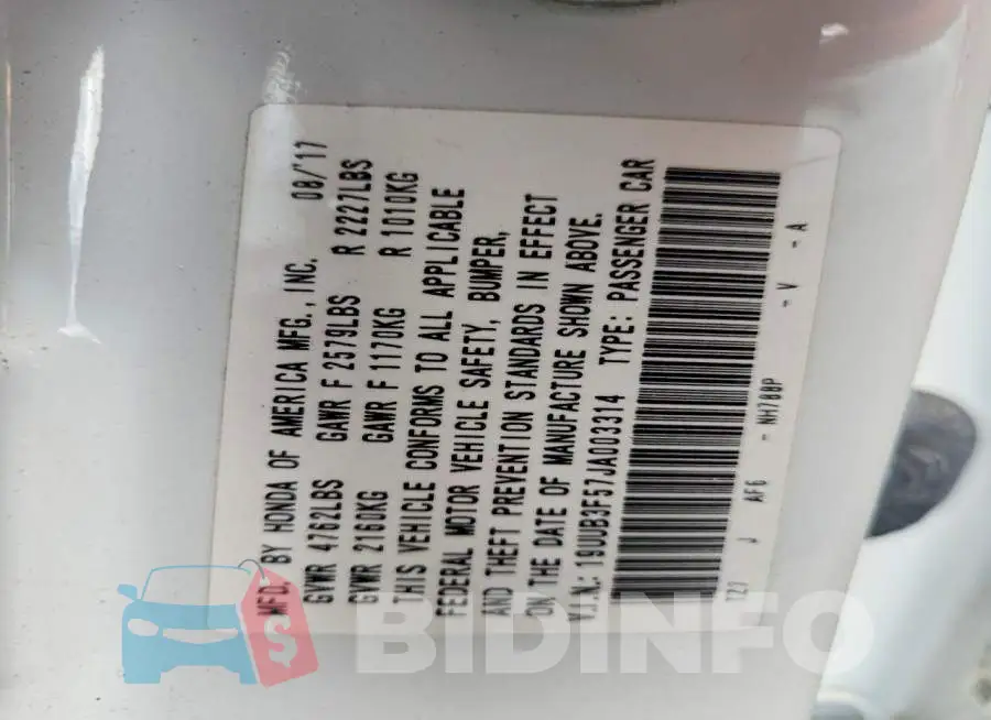 19UUB3F57JA003314 Photo# 12