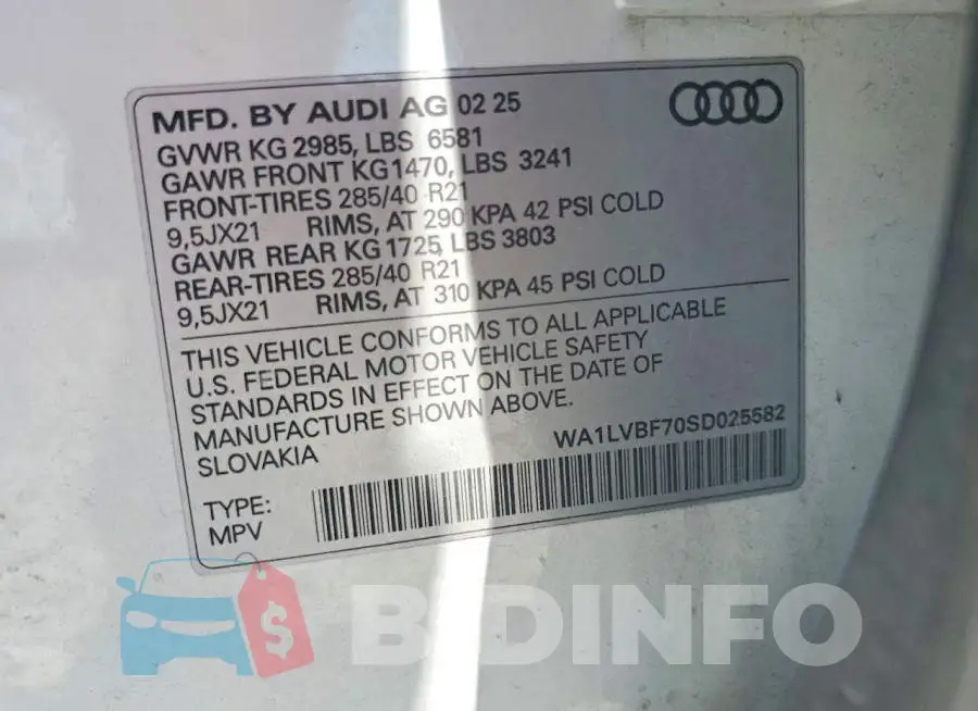WA1LVBF70SD025582 Photo# 13