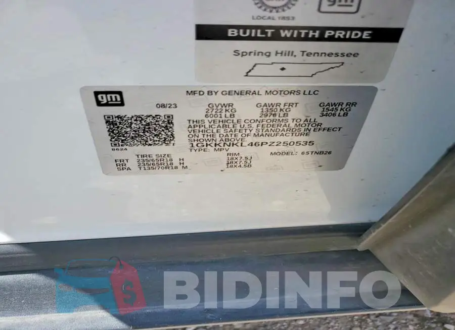 1GKKNKL46PZ250535 Photo# 12