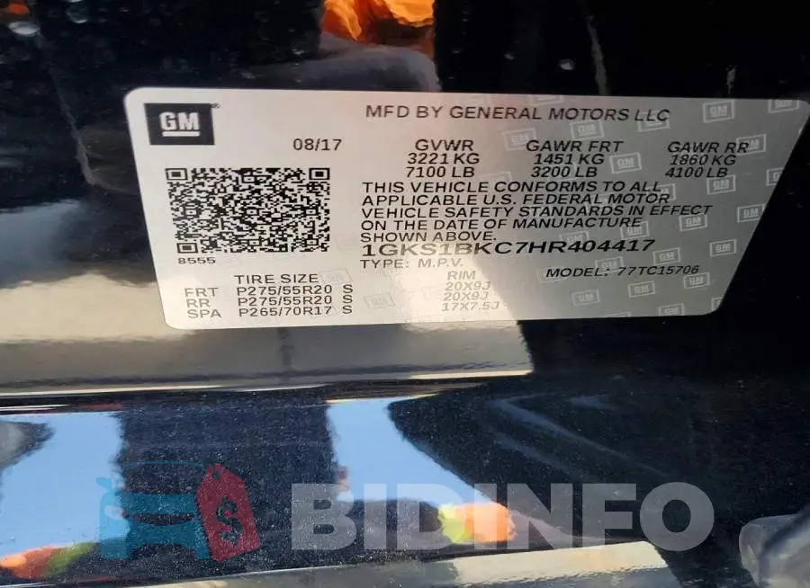 1GKS1BKC7HR404417 Photo# 14