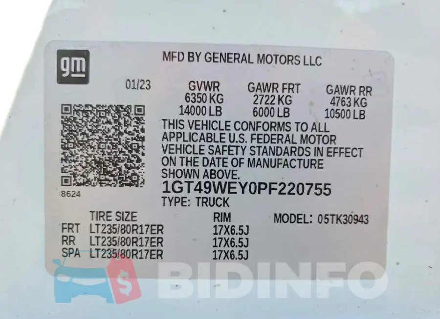1GT49WEY0PF220755 Photo# 13